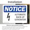 Signmission Automatic Back Up Generator Sign With Symbol, 7 in W x Rectangle, Vinyl Decal OS-2PACK-NS-D-57-L-10261 - alternate 3